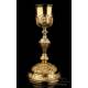 Baroque Chalice. Gilt Silver. 19th Century. Circa 1880. France. 100% Silver