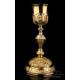 Baroque Chalice. Gilt Silver. 19th Century. Circa 1880. France. 100% Silver