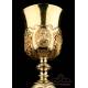 Baroque Chalice. Gilt Silver. 19th Century. Circa 1880. France. 100% Silver