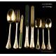 Striking Antique Solid Gilt-Silver Cutlery Set by Odiot. Paris, Circa 1900