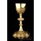 Antique Gilt Silver Chalice with Silver Paten. France, Circa 1900