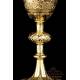 Antique Gilt Silver Chalice with Silver Paten. France, Circa 1900