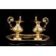 Antique Gilt Silver Cruet Set. France, 19th Century. 100% Silver