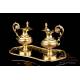 Antique Gilt Silver Cruet Set. France, 19th Century. 100% Silver