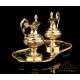 Antique Gilt Silver Cruet Set. France, 19th Century. 100% Silver