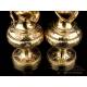 Antique Gilt Silver Cruet Set. France, 19th Century. 100% Silver