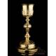 Antique Gilt Silver Chalice with Silver Paten. France, Circa 1900