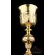 Antique Gilt Silver Chalice with Silver Paten. France, Circa 1900