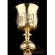 Antique Gilt Silver Chalice with Silver Paten. France, Circa 1900