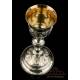 Very Rare Solid Silver Chalice and Cruets Set. France, Circa 1860