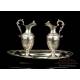 Very Rare Solid Silver Chalice and Cruets Set. France, Circa 1860