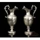 Very Rare Solid Silver Chalice and Cruets Set. France, Circa 1860