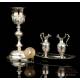 Very Rare Solid Silver Chalice and Cruets Set. France, Circa 1860