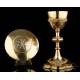 Antique Gilt Silver Chalice with Case. France, Circa 1900