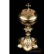 Extraordinary Gilt Silver Ciborium with Enamels. France, Circa 1900