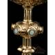 Extraordinary Gilt Silver Ciborium with Enamels. France, Circa 1900