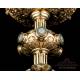 Extraordinary Gilt Silver Ciborium with Enamels. France, Circa 1900