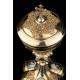 Extraordinary Gilt Silver Ciborium with Enamels. France, Circa 1900