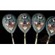 Set of 5 Enameled Russian-Silver Teaspoons. Russia, Circa 1900