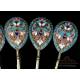 Set of 5 Enameled Russian-Silver Teaspoons. Russia, Circa 1900