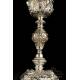 Extraordinary Antique Solid-Silver Chalice. Storing Case. France, Circa 1880