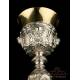 Extraordinary Antique Solid-Silver Chalice. Storing Case. France, Circa 1880