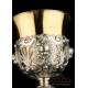 Extraordinary Antique Solid-Silver Chalice. Storing Case. France, Circa 1880