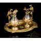 Antique Liturgical Brass Cruet Set. Spain, 19th-20th Century