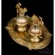 Antique Liturgical Brass Cruet Set. Spain, 19th-20th Century