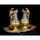 Antique Liturgical Brass Cruet Set. Spain, 19th-20th Century