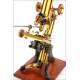 Antique English Compound Microscope. Mechanical Plate. England, Circa 1910