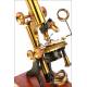 Antique English Compound Microscope. Mechanical Plate. England, Circa 1910