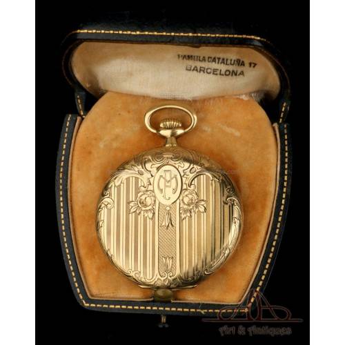Antique Longines 18K Gold Pocket Watch. Switzerland, Circa 1920