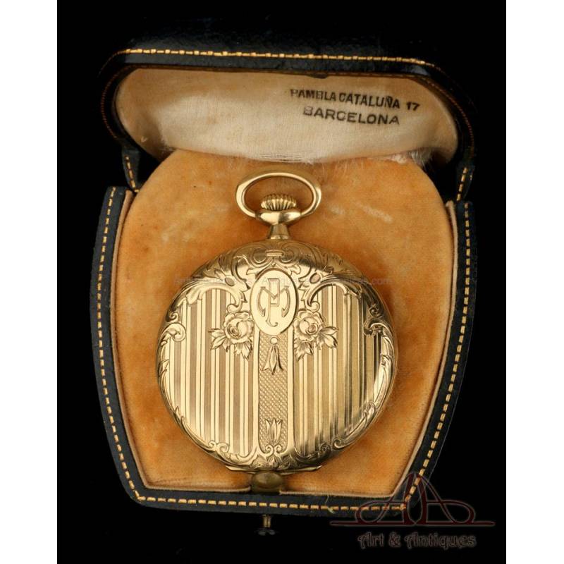 Antique Longines 18K Gold Pocket Watch. Switzerland, Circa 1920