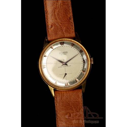 Duward Gentlemans Wristwatch. 21 Rubies. Gilt metal. Switzerland, 1960s
