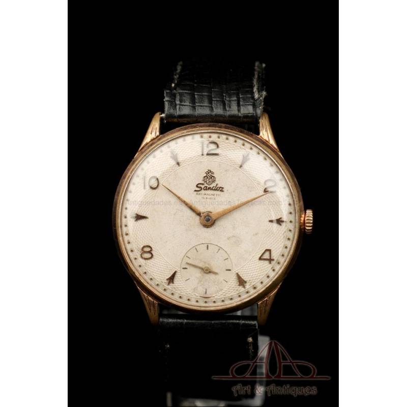 Reloj de Pulsera para Caballero Sandoz de 40 mm. 21 Rubís. Suiza, Años 60