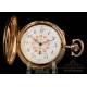 Antique Gold Minute-Repeater Pocket Watch + Chronometer. Switzerland, Circa 1910