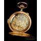 Antiguo Reloj de Bolsillo Oro Invicta. Sonería Minutos. Cronómetro. Suiza, Circa 1900