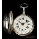 Antique Verge-Fusee Pocket Watch with Enamel Decoration. France, Circa 1800