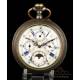 Raro Reloj de Bolsillo Antiguo con Calendario y Fases Lunares. 67 mm. Suiza, Circa 1890