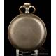 Rare Antique Pocket Watch with Calendar and Moon Phases. 67 mm. Switzerland, Circa 1890