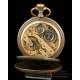 Rare Antique Pocket Watch with Calendar and Moon Phases. 67 mm. Switzerland, Circa 1890