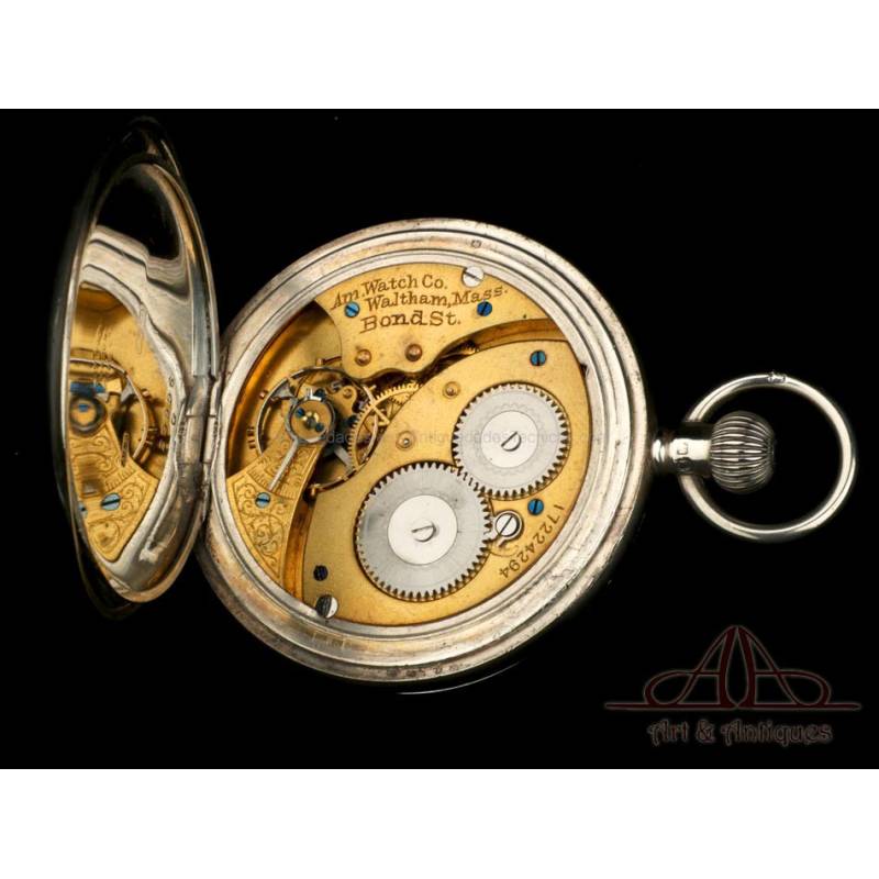 Antique Solid Silver Waltham Pocket Watch. USA-England