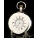 Antiguo Reloj de Bolsillo Waltham en Plata Maciza. USA-Inglaterra, 1924