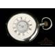 Antiguo Reloj de Bolsillo Waltham en Plata Maciza. USA-Inglaterra, 1924