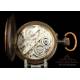 Precioso Reloj Regulateur de Gran tamaño con Esmalte Trasero. Circa 1890-1900
