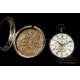 Antique Wikelmann Verge-Fusee Pocket Watch. Silver Double Case. London, England, 1784