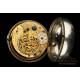 Antique Wikelmann Verge-Fusee Pocket Watch. Silver Double Case. London, England, 1784