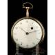 Antique Verge-Fusee Pocket Watch with Leton Enamel. France, Circa 1800