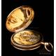 Antique 18K Gold Skeletonized Quarter-Repeating Verge Fusee Pocket Watch. France, 1820